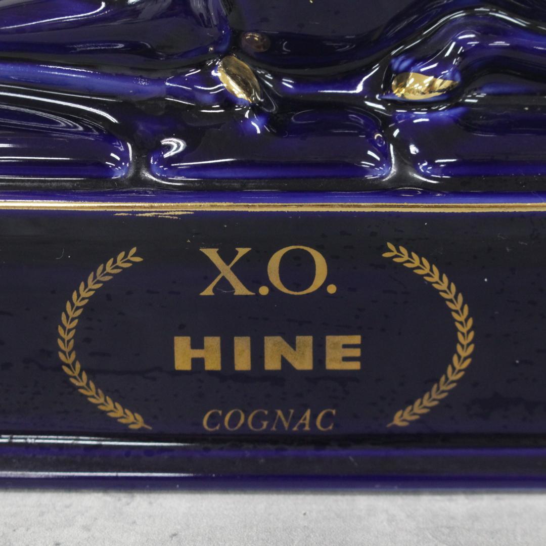 ▲未開栓 HINE X.O COGNAC 陶器 鹿ボトル リモージュ ブルー