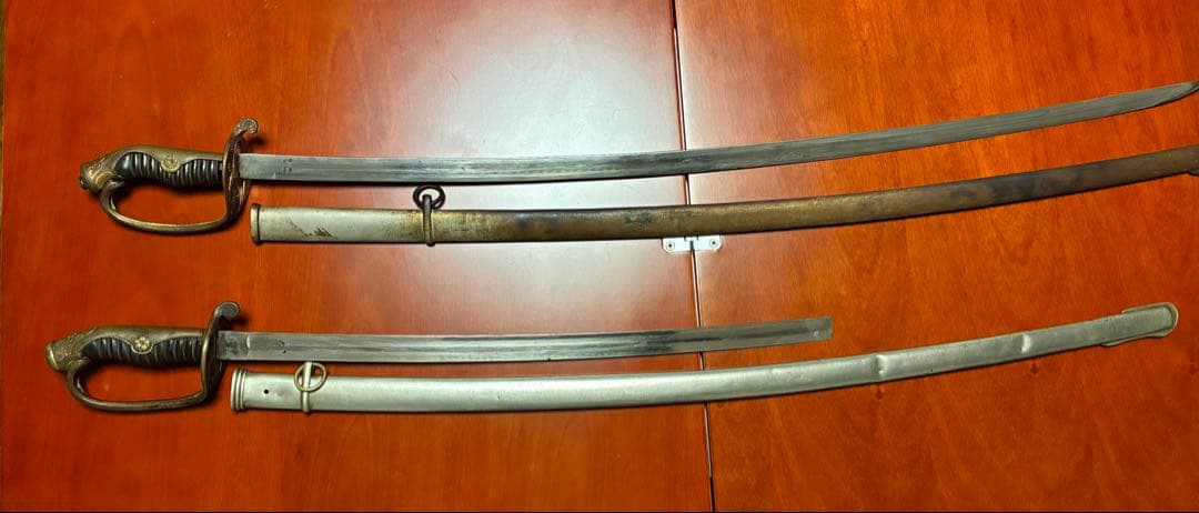 指揮刀　サーベル　模造刀　軍刀　武具　陸軍　日本刀　銃剣　2点セット