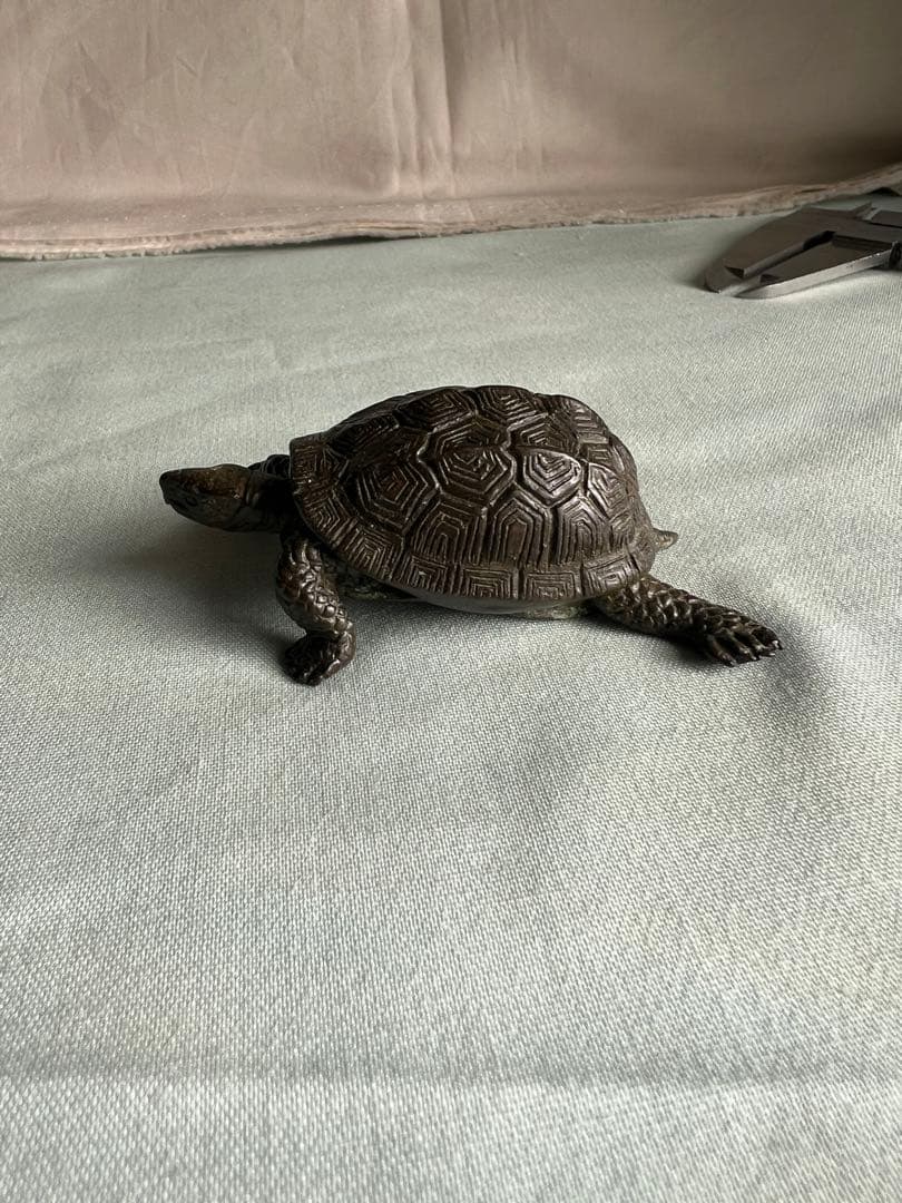 古銅自在亀置物 長約5.2-7.2CM