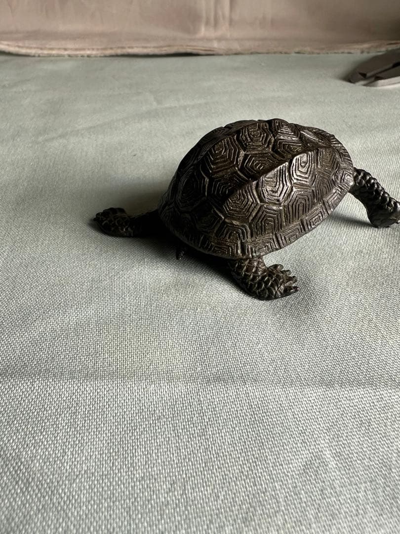 古銅自在亀置物 長約5.2-7.2CM