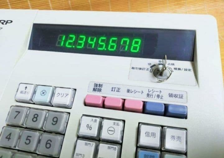 シャープレジスター　XE-A147　PC連携売上管理フル設定無料　742222
