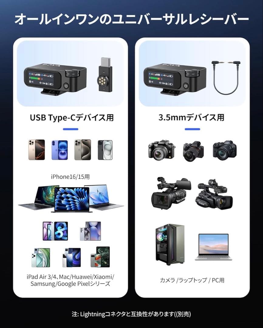 新品　BOYA BOYAMIC2 ワイヤレスピンマイク