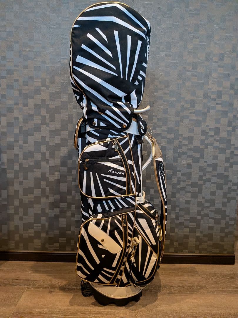 AKIRA ゼブラ ストライプ ゴルフバッグ キャディバッグ