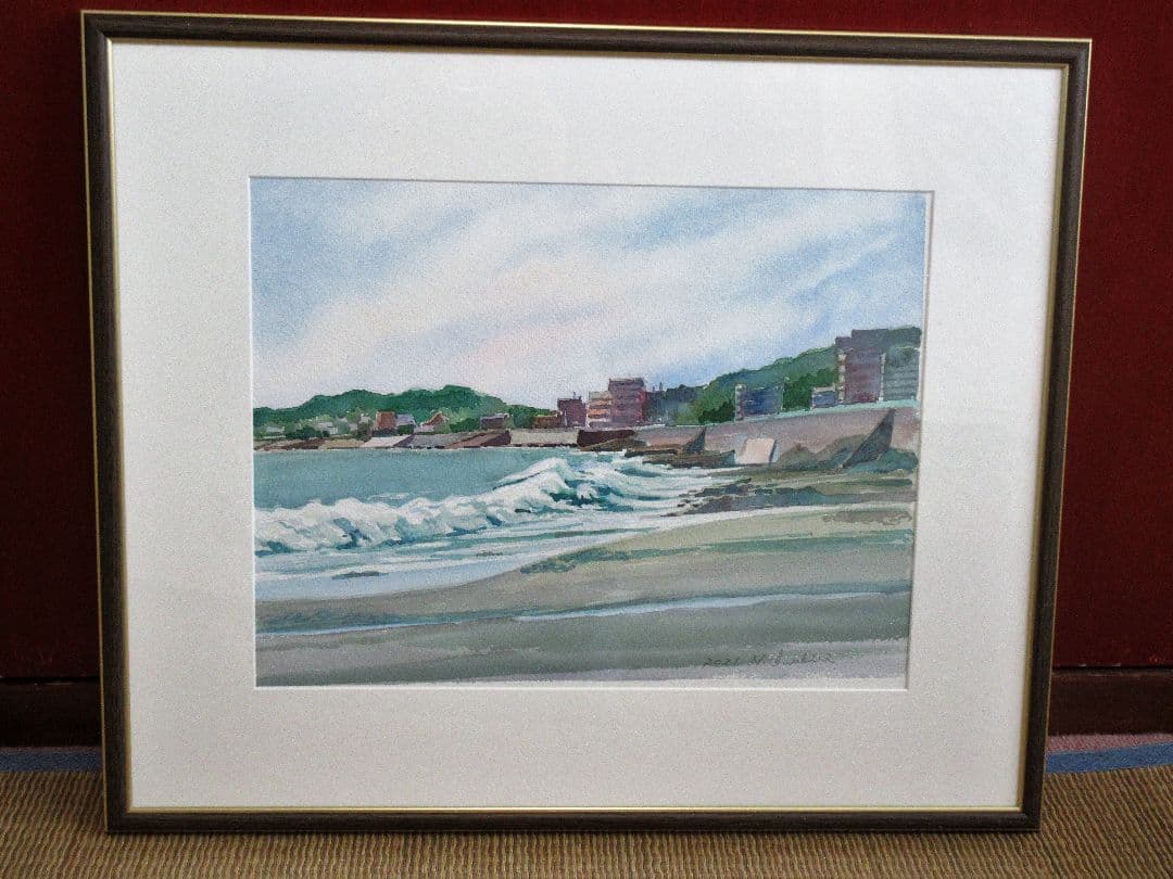 水彩画「海岸の風景」