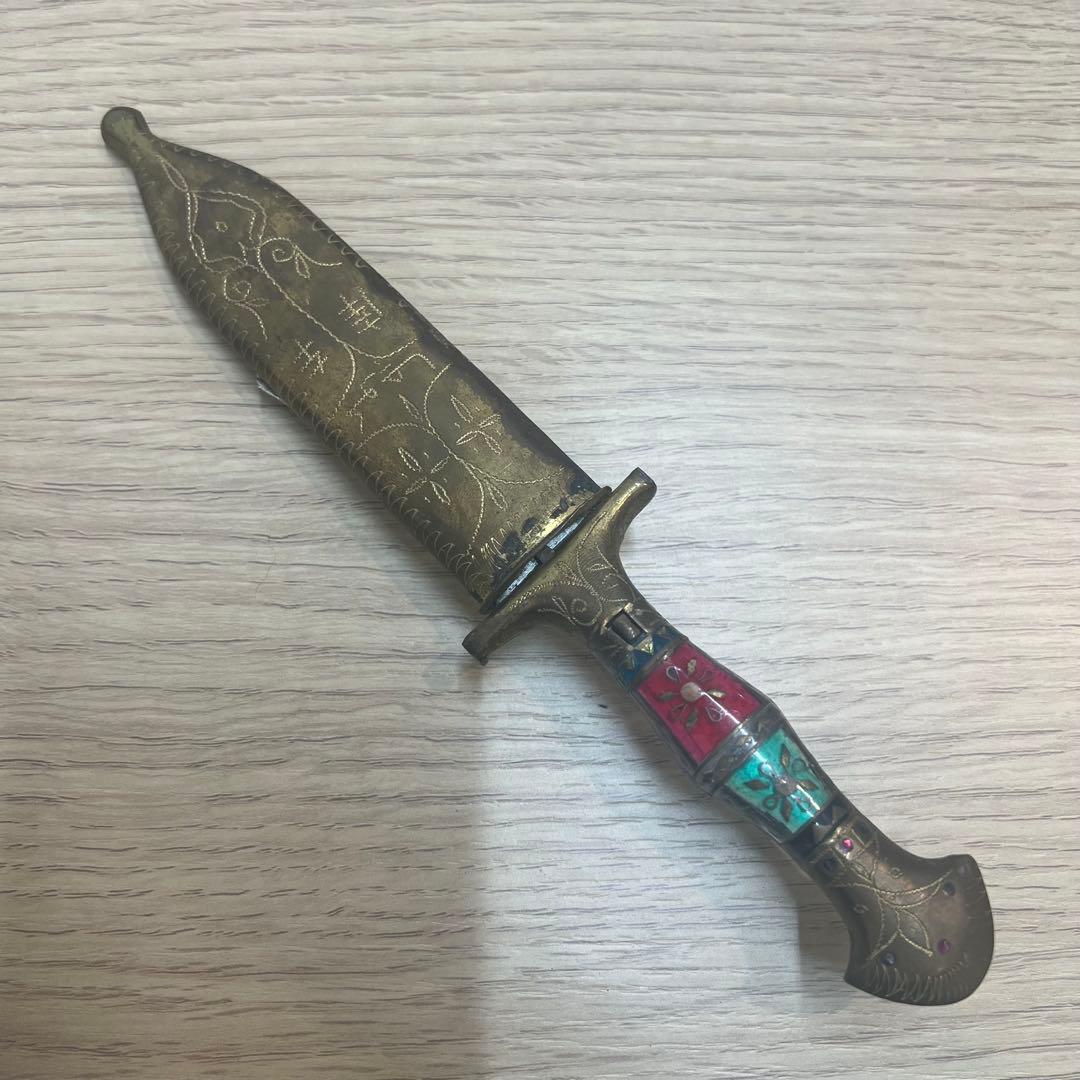 民族工芸品ウイグルナイフ金属工芸中央アジアアウトドア古いヴィンテージアンティーク