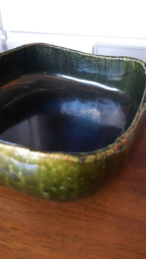 織部焼 菓子器 鉄輪