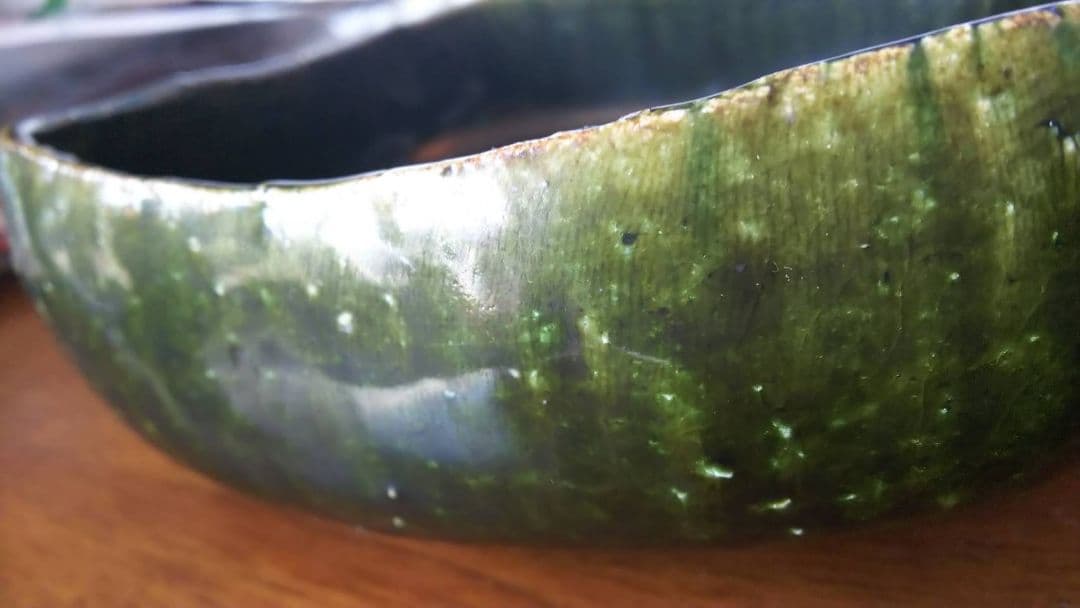 織部焼 菓子器 鉄輪