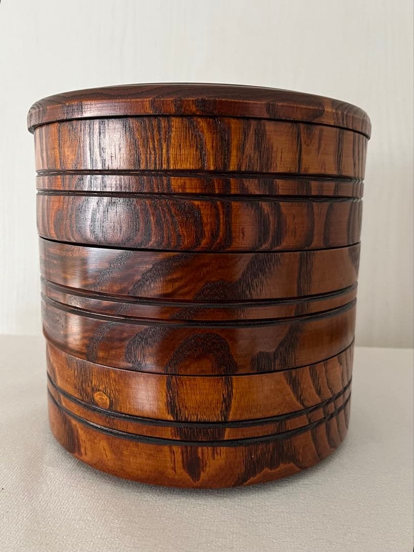 ❤️ 木曽漆器　伝統工芸品　重箱　三段重ね　木製　くり抜き　❤️