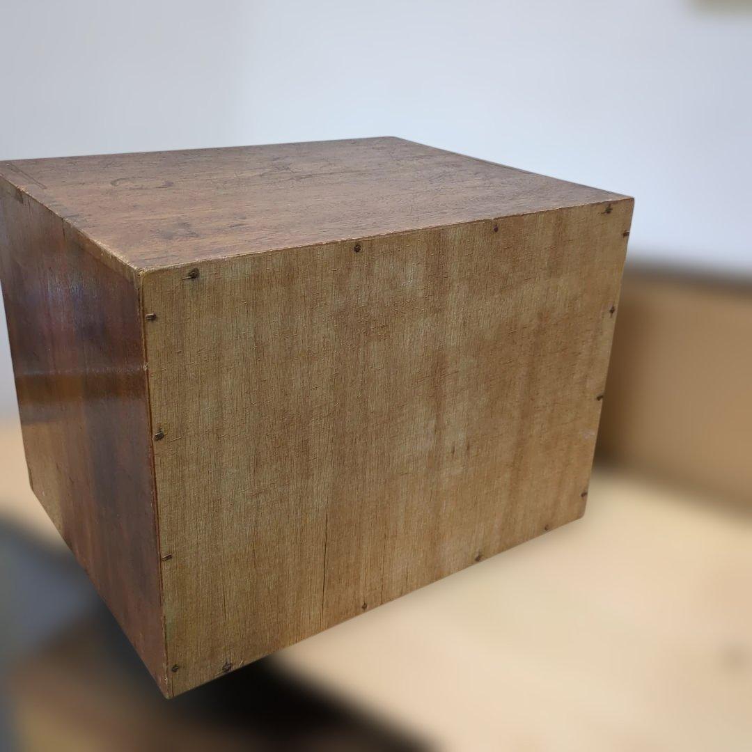 レトロ 糸ケース 木製 ガラス 棚 オリヅル印 引き出し 箪笥 整理棚