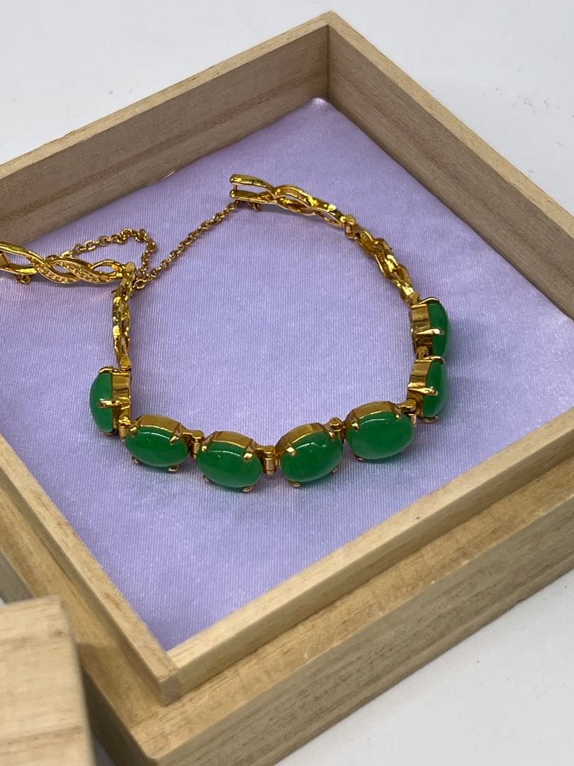 かぼちゃもち 極上 ブレスレット 翡翠 長さ:17cm. BL2-44