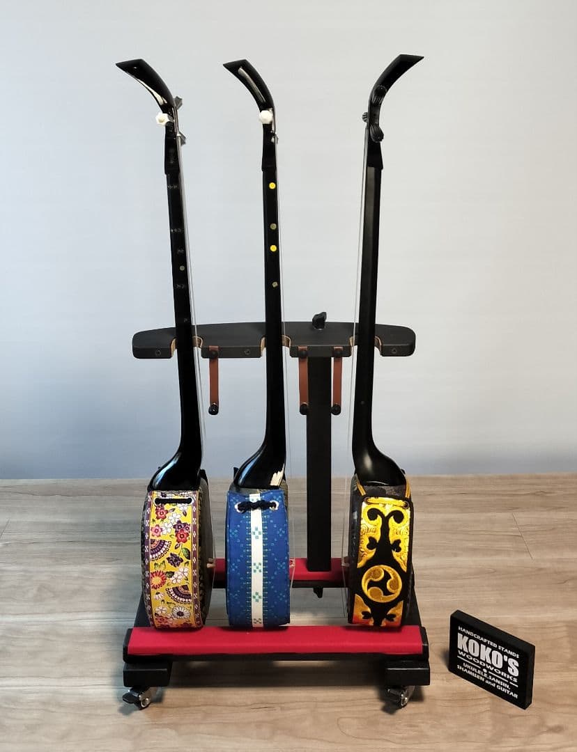 沖縄三線スタンド 3本用（三線/ウクレレ／ギタレレ）