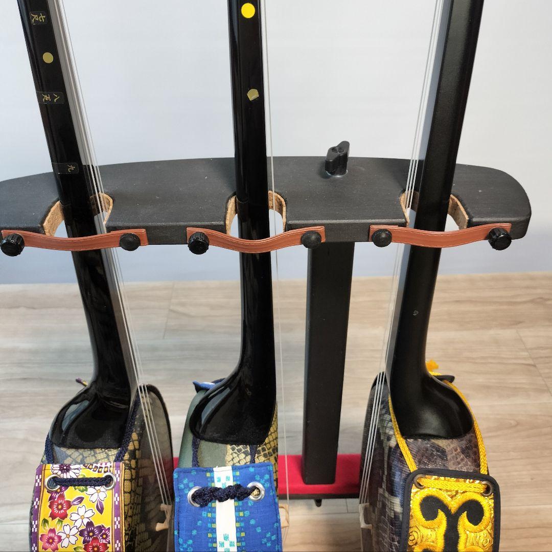沖縄三線スタンド 3本用（三線/ウクレレ／ギタレレ）