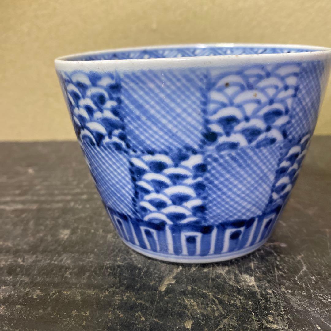 市松文蕎麦猪口