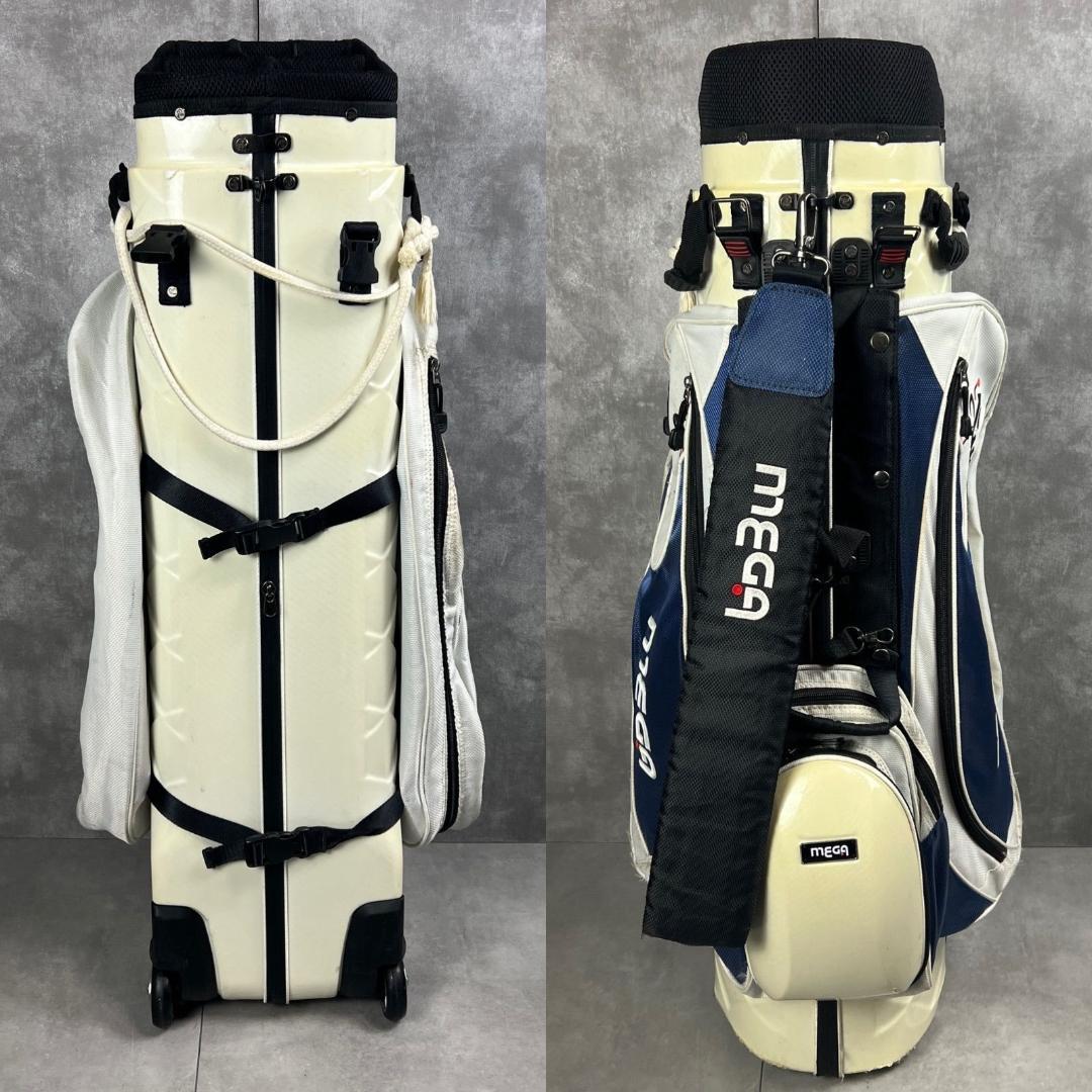 MEGA　メガゴルフ　ハードキャディバッグ　10分割　カート式　2輪キャスター