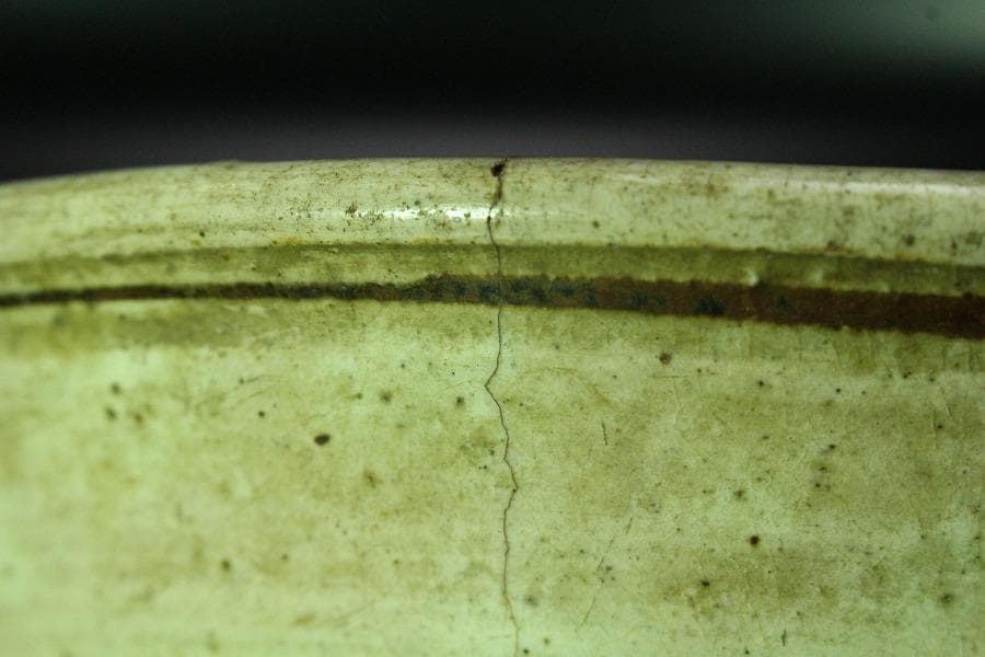 絵瀬戸 行燈皿 碗 時代物 二件(K-YC584)