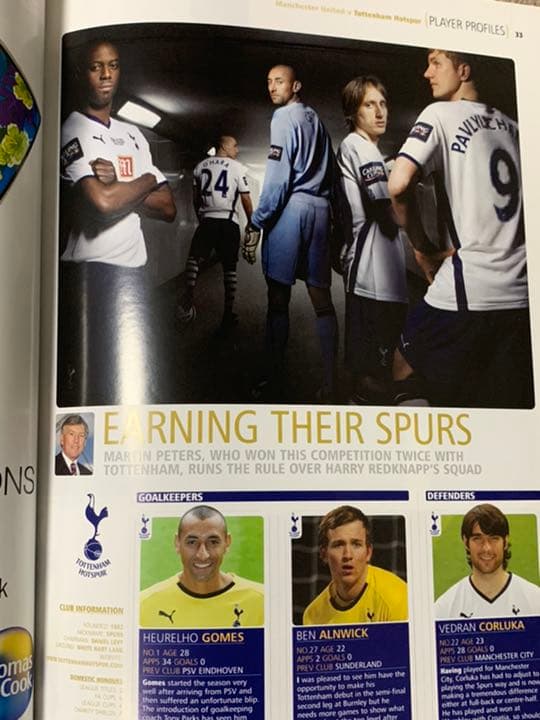 '09イングランド・リーグカップ決勝プログラムトッテナムvs ManU