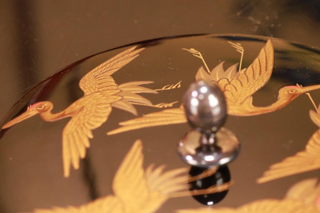 BJ009 高級漆器　時代輪島塗　若松鶴蒔絵　銚子 一対　銀摘　酒道具　懐石道具