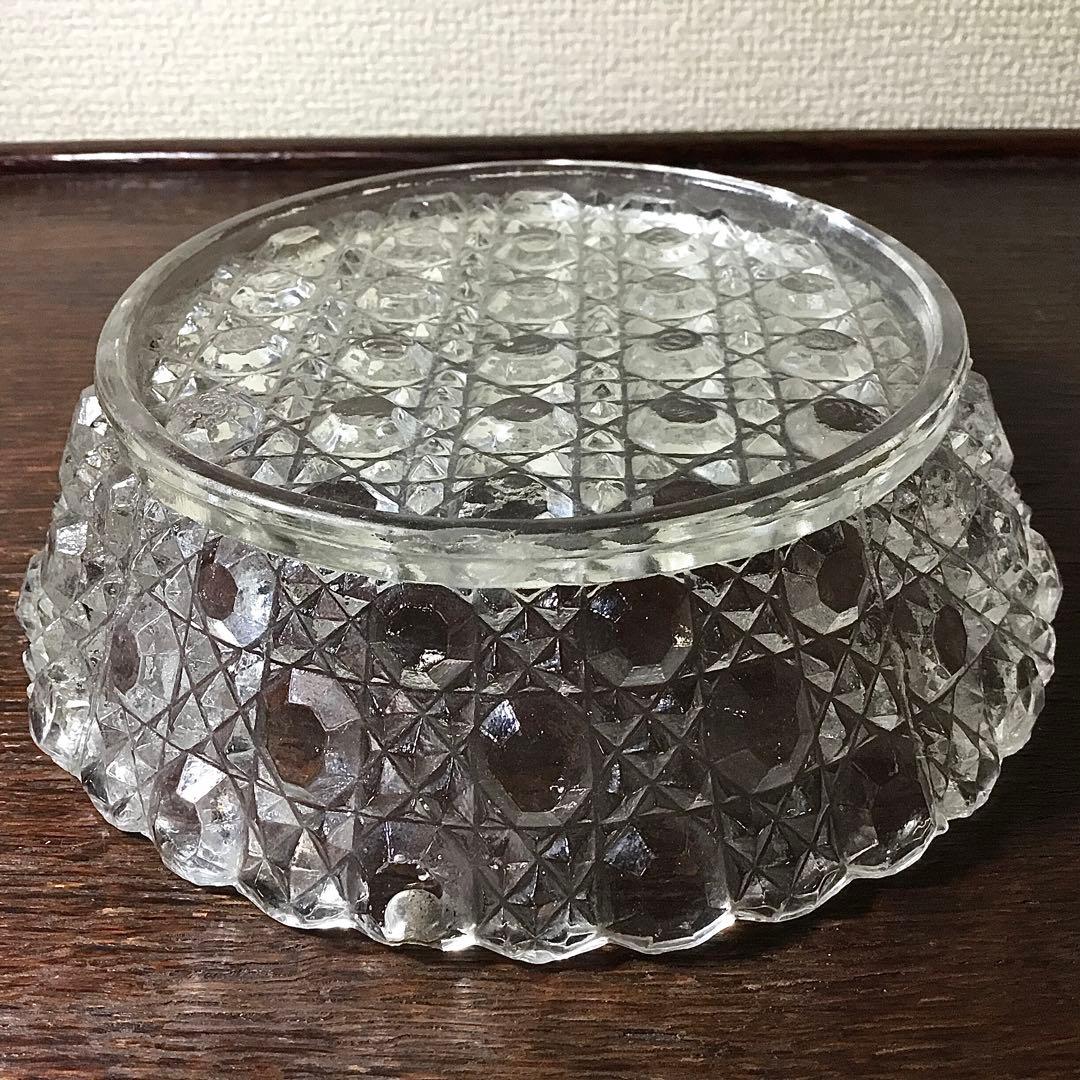 和ガラス◆ガラス鉢 2点◆大正ロマン アンティーク オーバル 取手付き