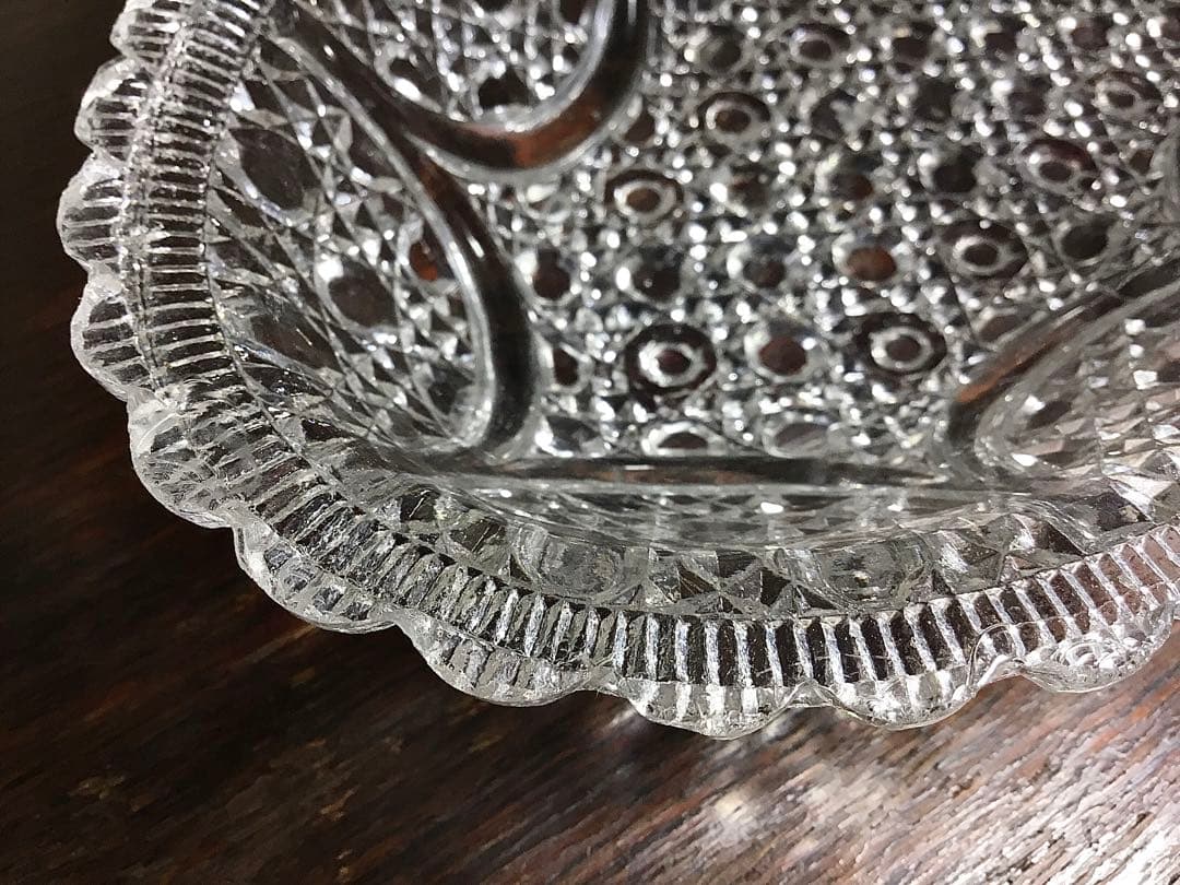 和ガラス◆ガラス鉢 2点◆大正ロマン アンティーク オーバル 取手付き