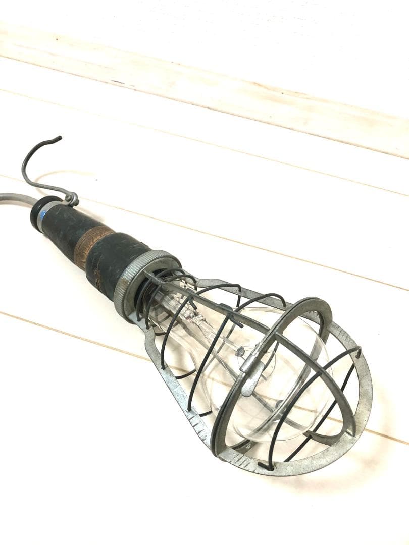 【完動品・昭和レトロ・1980年代 工業用ライト】ビンテージ ハンドランプ