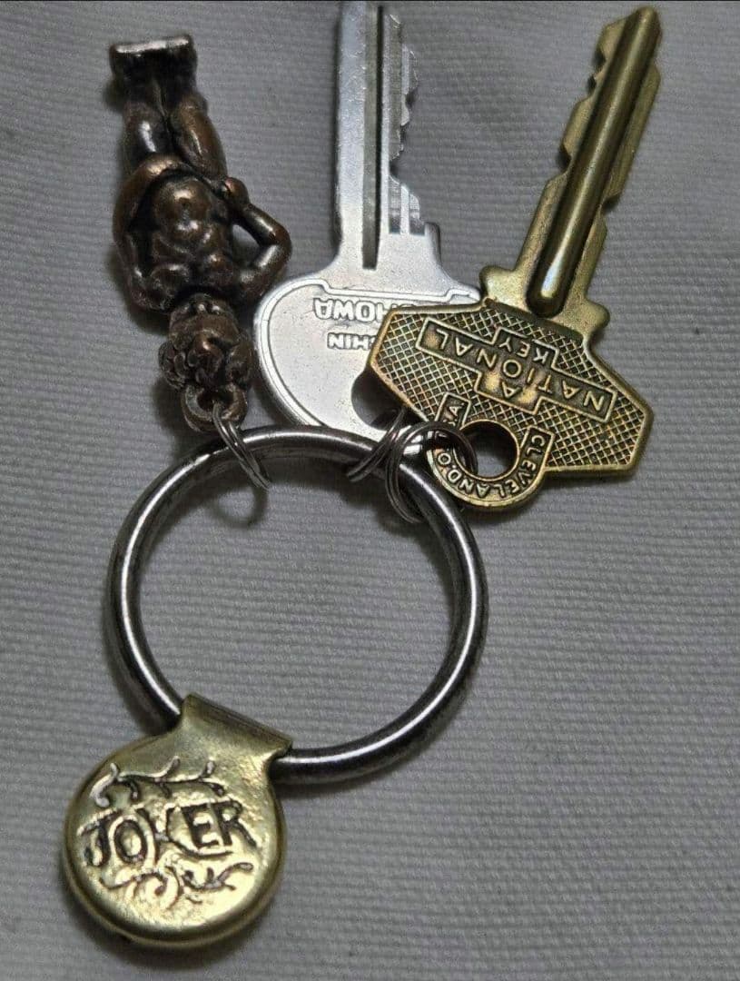 1883年 米国製 ビンテージ ブラス キーホルダー