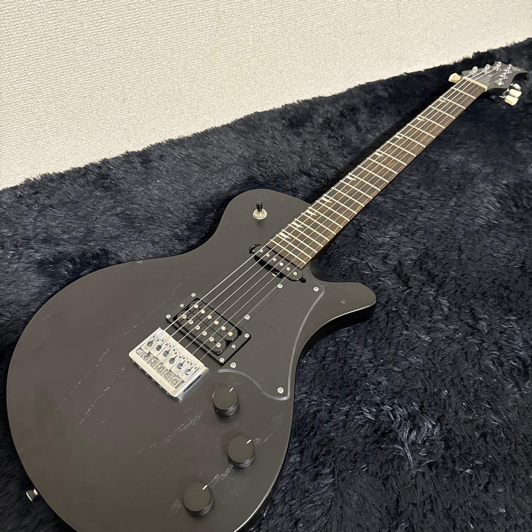 Ryoga HORNET エレキギター スルーネック 黒 木目 弦楽器