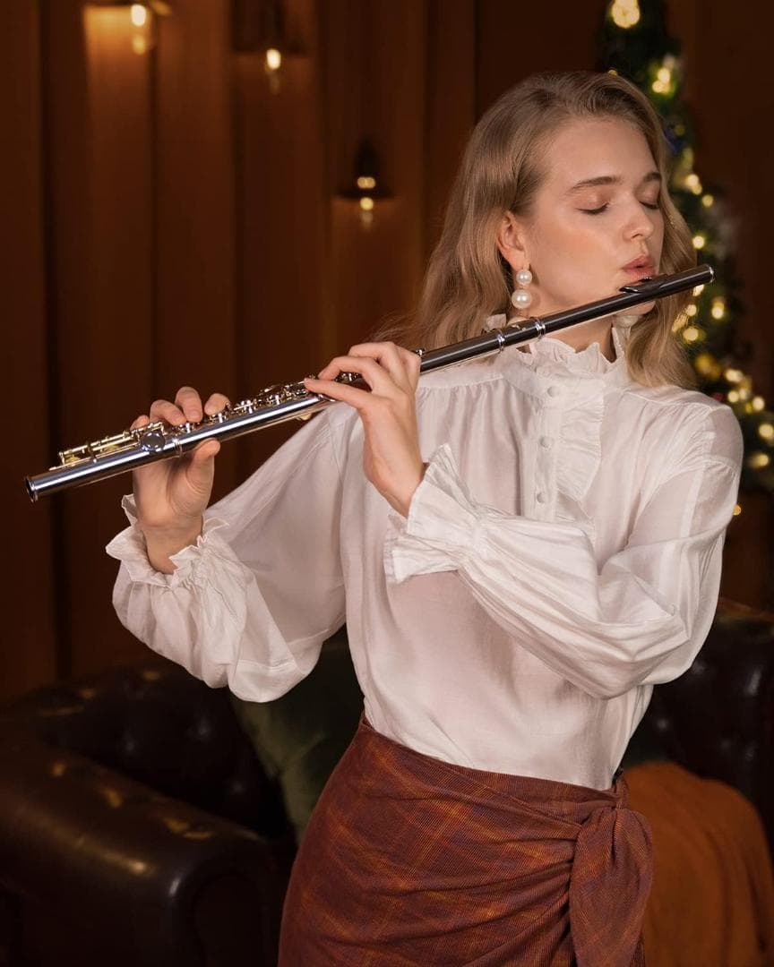 【M2928-171-136】フルート カバードキー 16穴 Eメカ付き　初心者