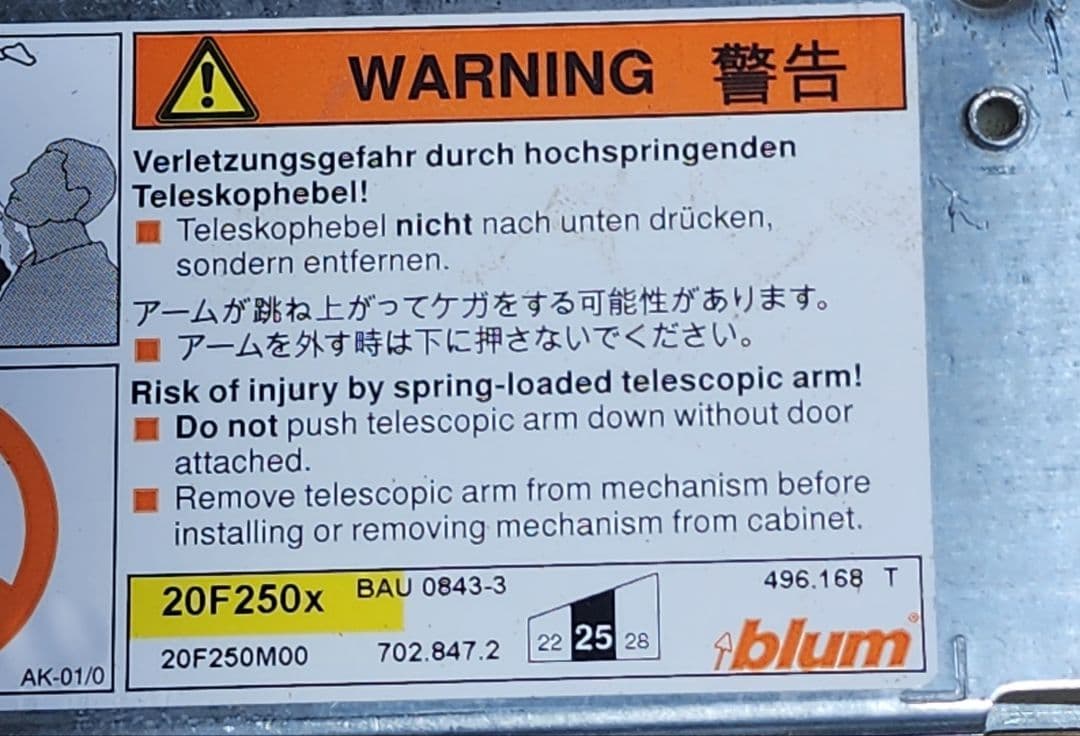 Blum 20F250M00 LRセット