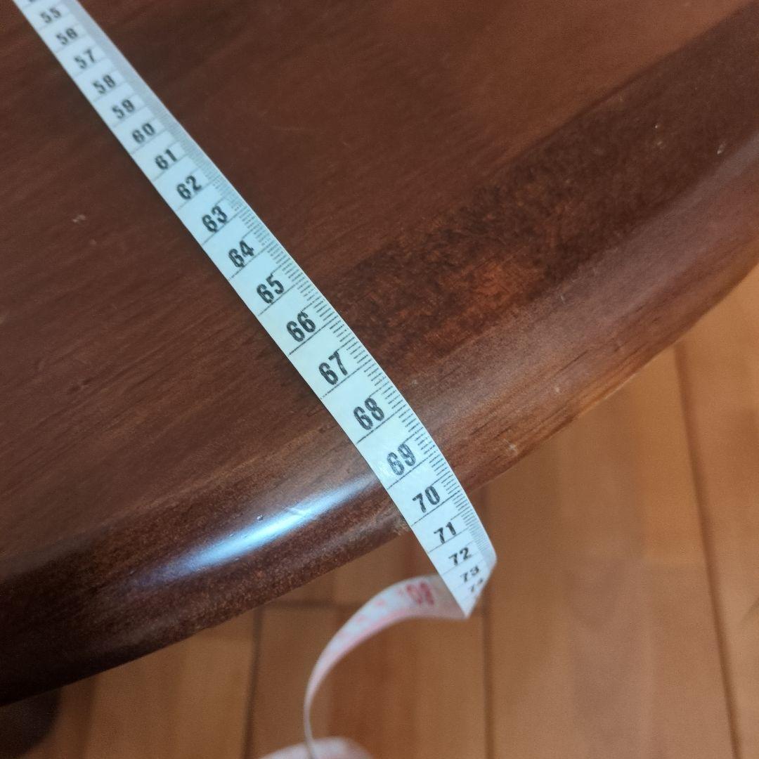 円形木製ダイニングテーブル ダークブラウン