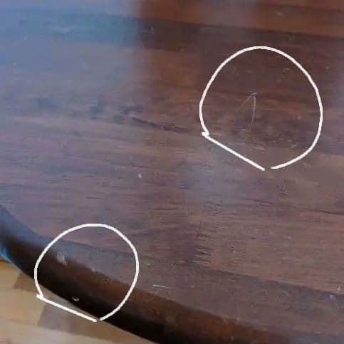 円形木製ダイニングテーブル ダークブラウン