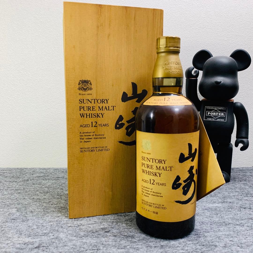山崎12年 750ml 向獅子マーク旧ボトル ウイスキー木箱カートン付