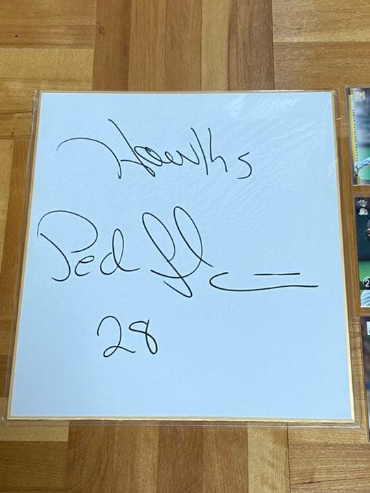 故　フェリシアーノ投手 直筆サイン色紙＋カード 福岡ソフトバンクホークス