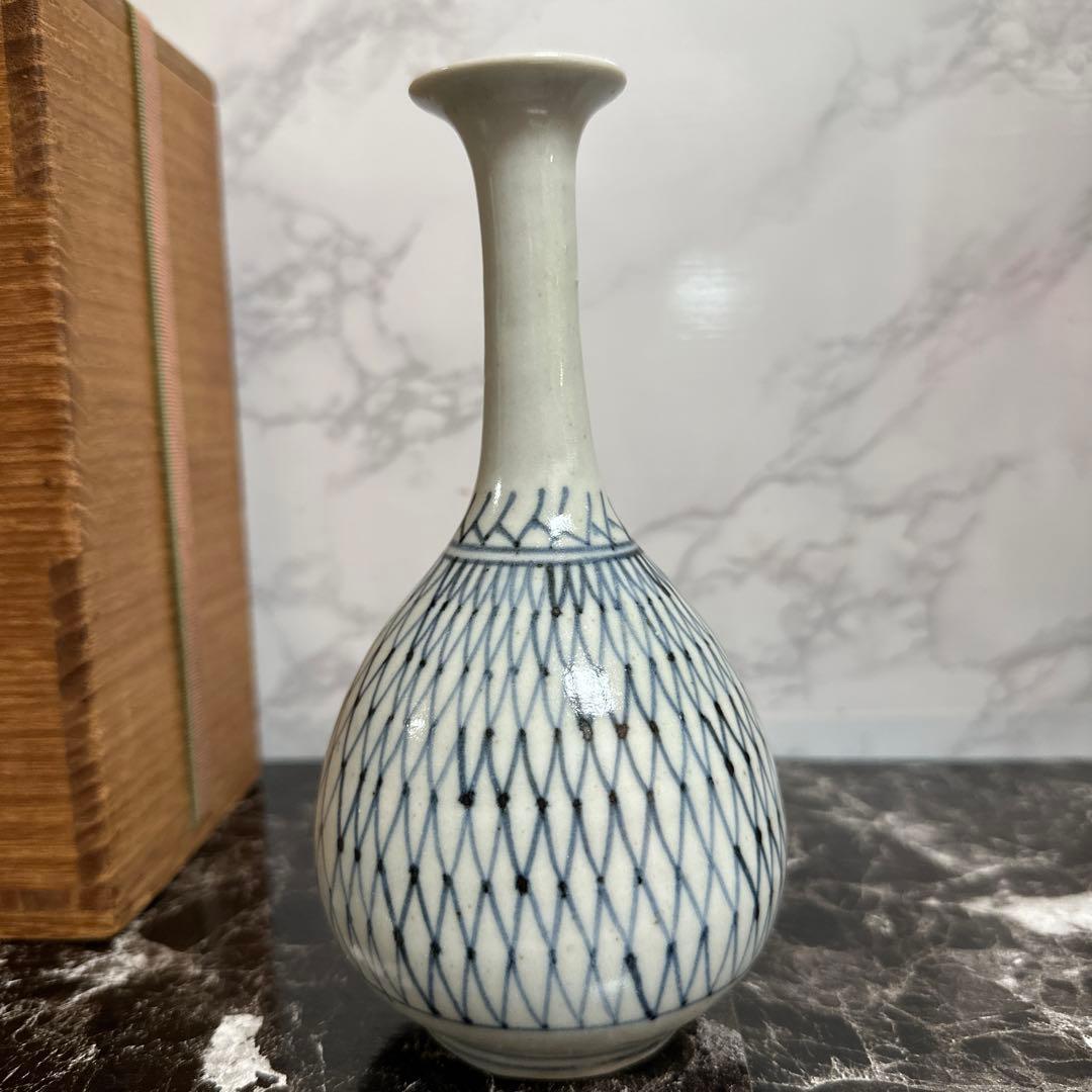 初期伊万里、網手、鶴首徳利。無傷。