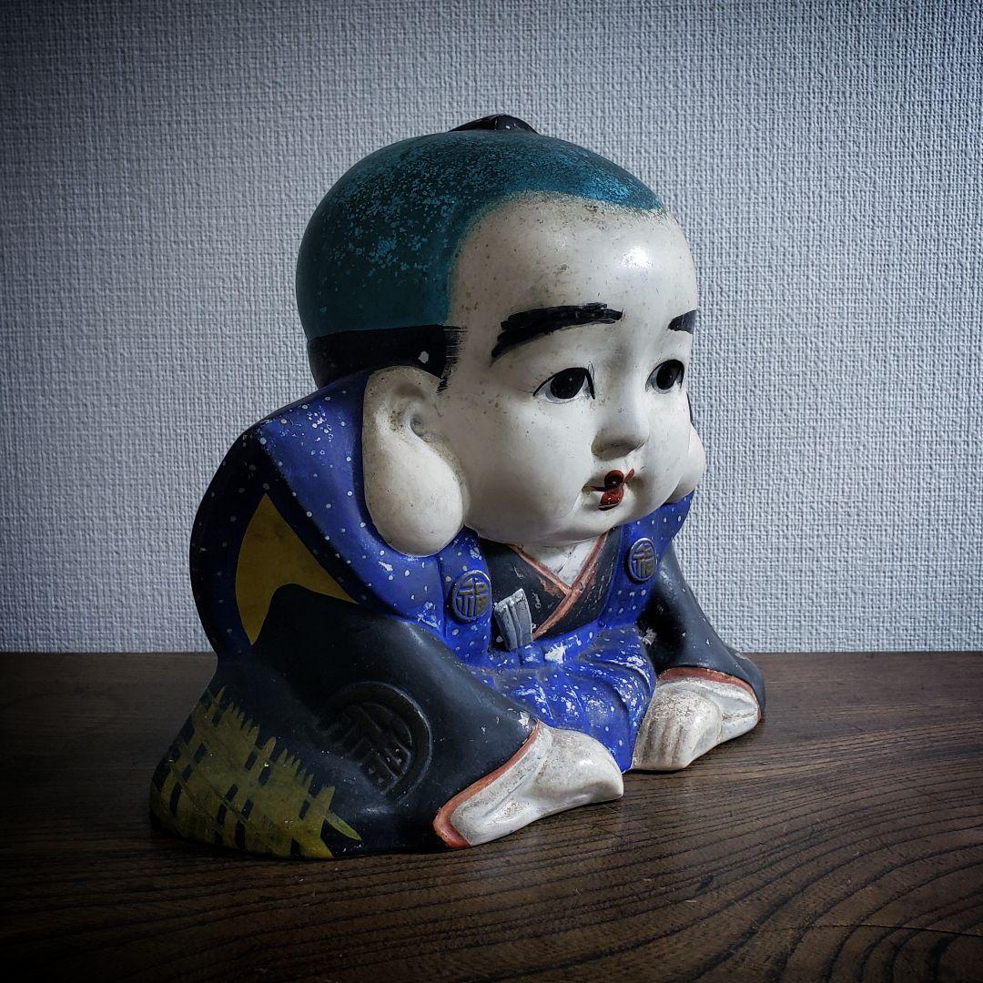 福助　縁起物　傷汚れあり　明治　大正ロマン　陶器　焼き物　上手物