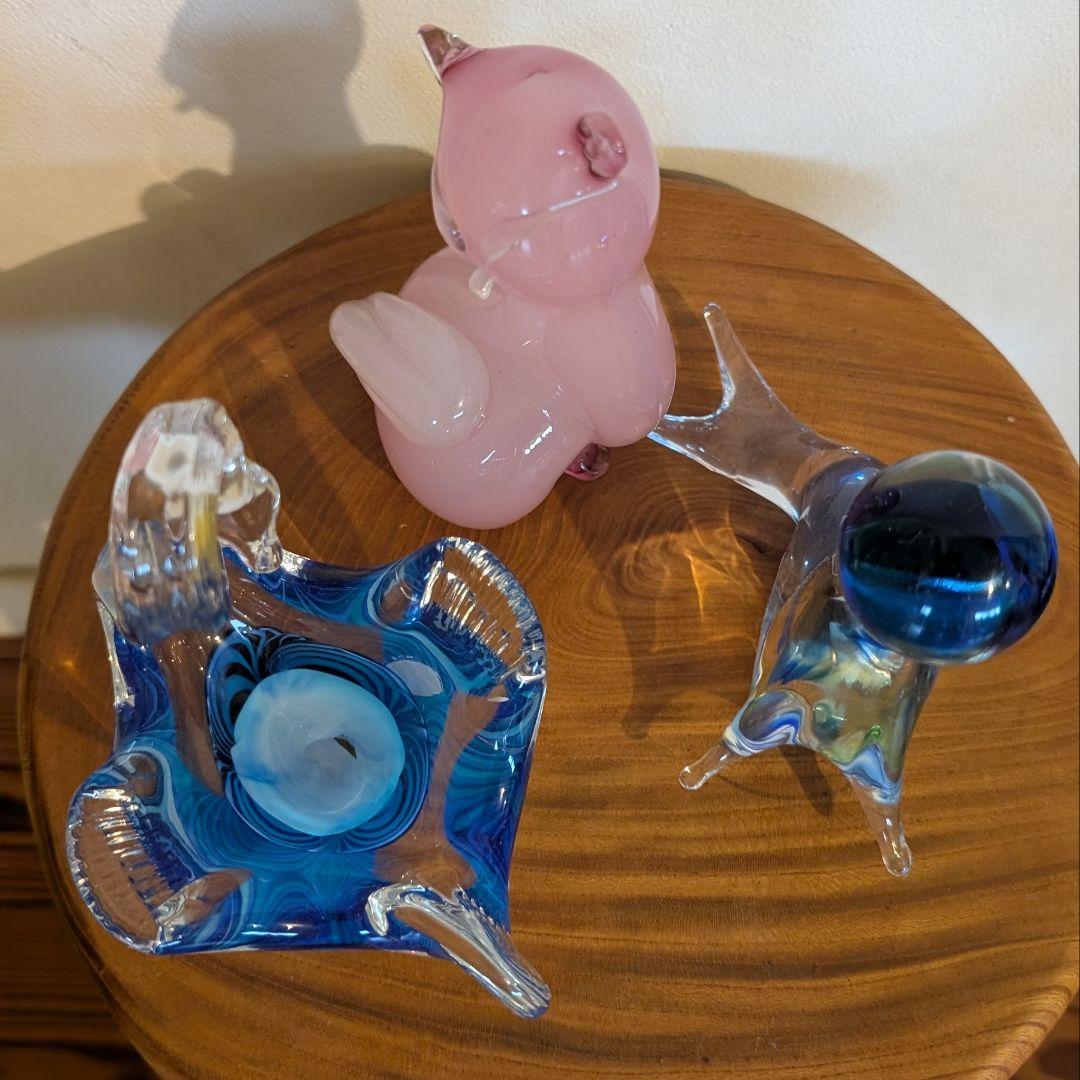 イタリア　ヴェネチア　ガラス工芸品　murano　3点セット