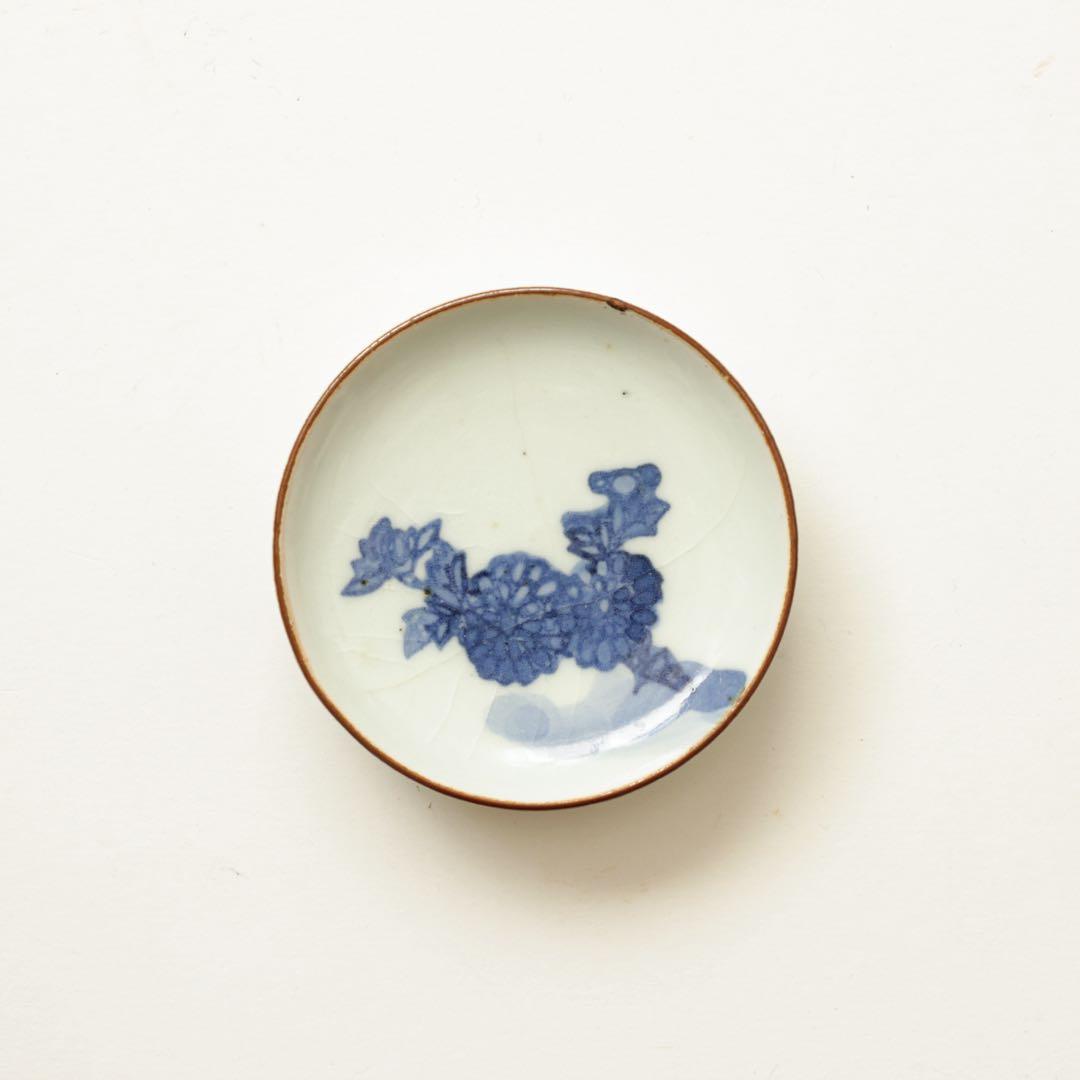 伊万里　古伊万里　江戸　中期　コンニャク印判　菊　豆皿