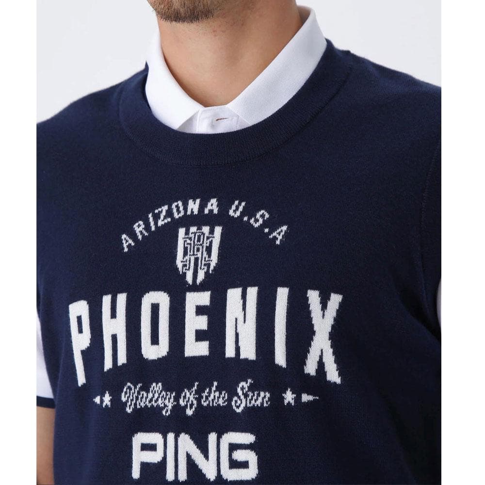 ピンゴルフ　レイヤードツインニット【L寸】ネイビー　 621-5274900