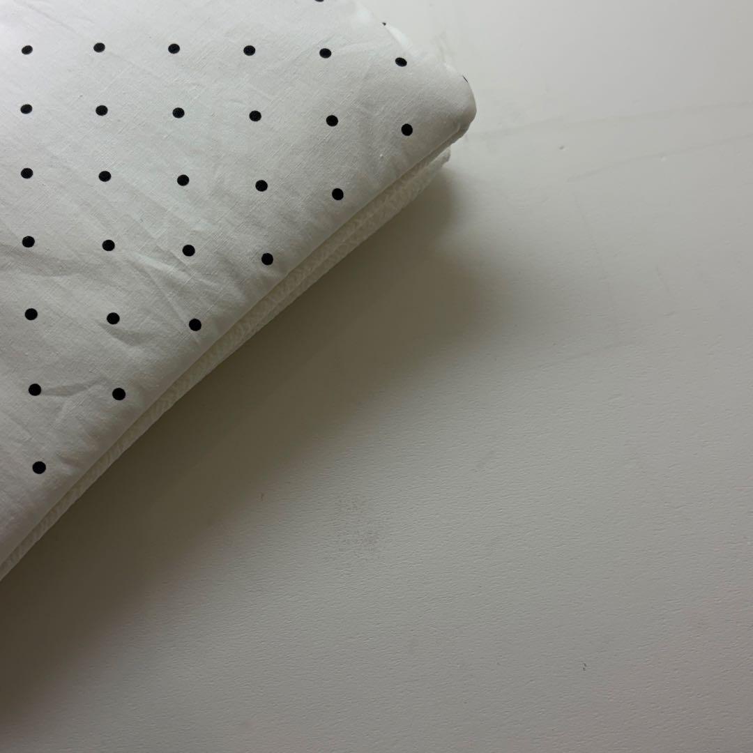 バインダーカバー　白ドット　ふかふか　A6 韓国　貯金