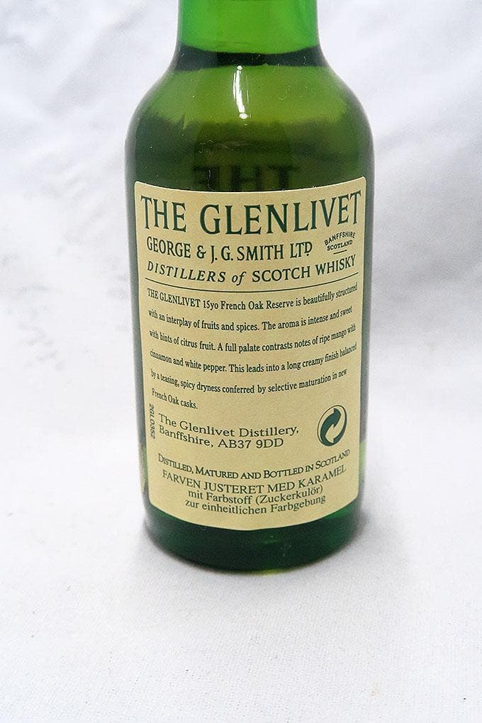 グレンリベット １５年 フレンチオークリザーブ ミニチュアボトル