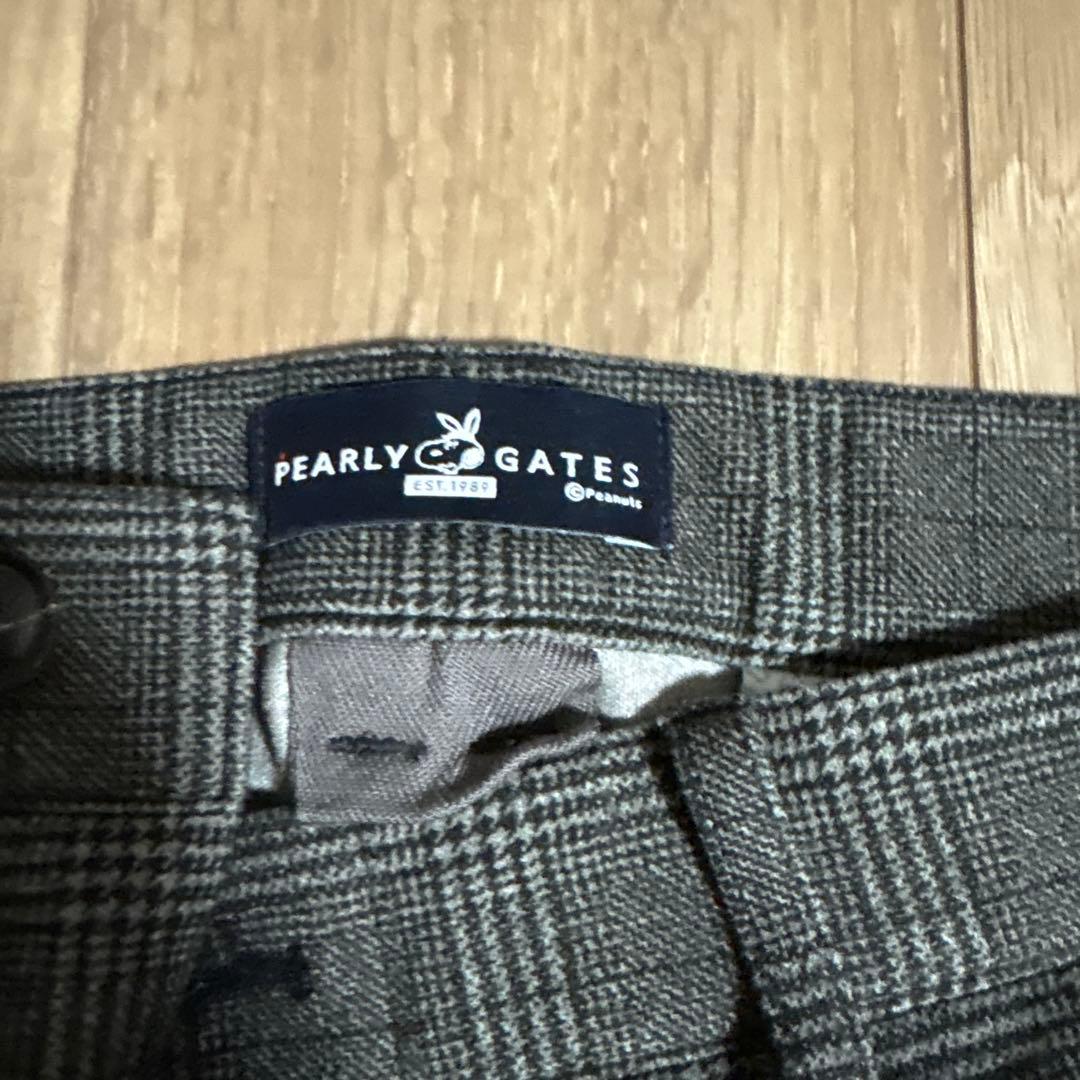 【希少】【美品】パーリーゲイツ グレー　SNOOPY柄 パンツ PGロゴ