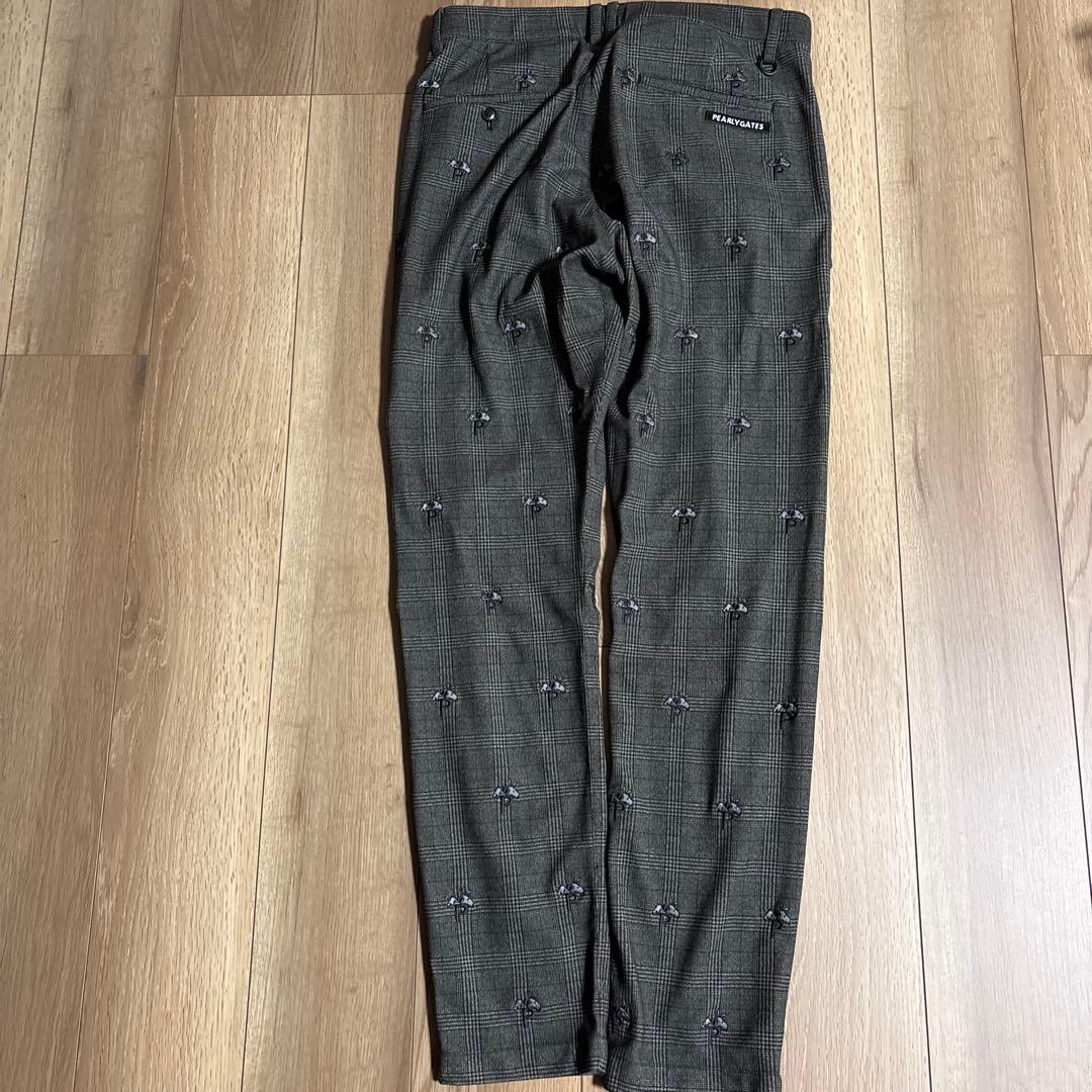 【希少】【美品】パーリーゲイツ グレー　SNOOPY柄 パンツ PGロゴ