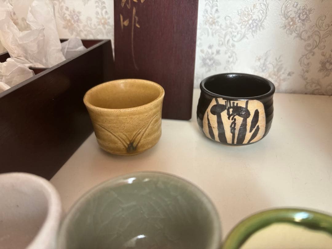 ビンテージ！秀泉作　美濃焼　ぐい呑み　5個　新品木箱入り