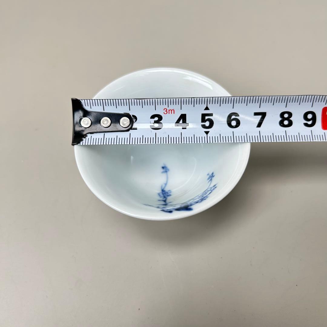 清水七兵衛 茶道具 京焼　名工　染付　草花文　 5客セット