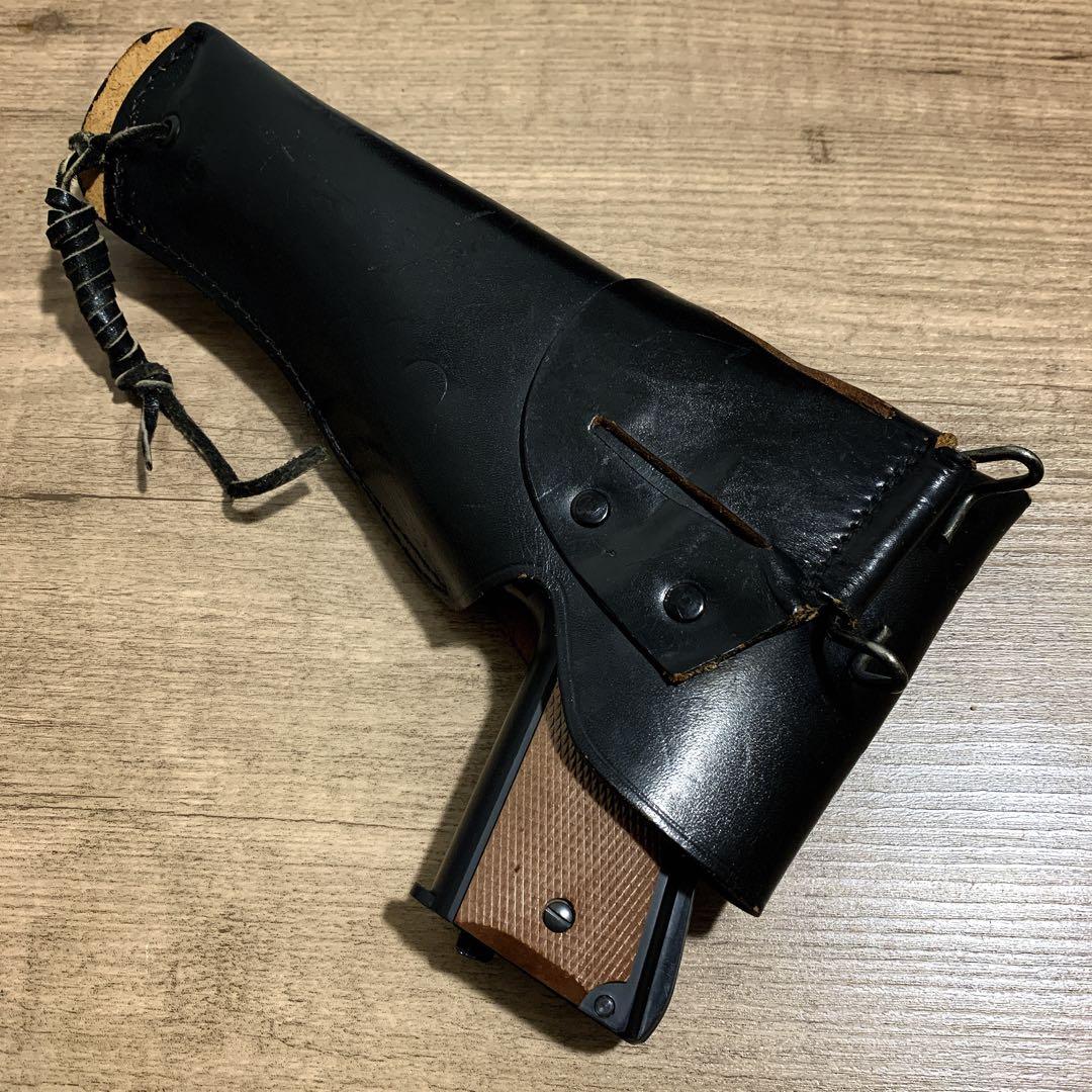 1980年代　国際産業　コクサイ　米軍 US刻印　本革　レザーホルスター　黒