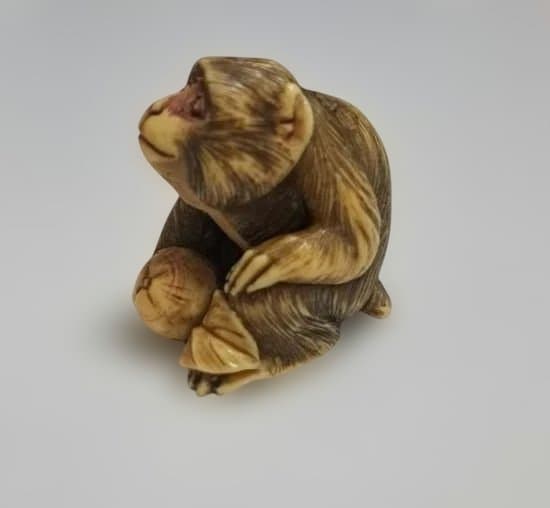 ともたんです【動物天然素材の根付け】猿の根付け　縁起物　骨董品