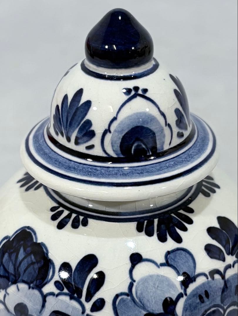 オランダ　デルフト焼　染付写　茶入　美品　茶道具　送料込