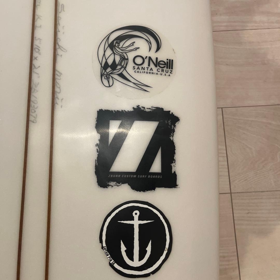 ゼブラサーフボード ツインフィッシュ　バンブルビー　5'10