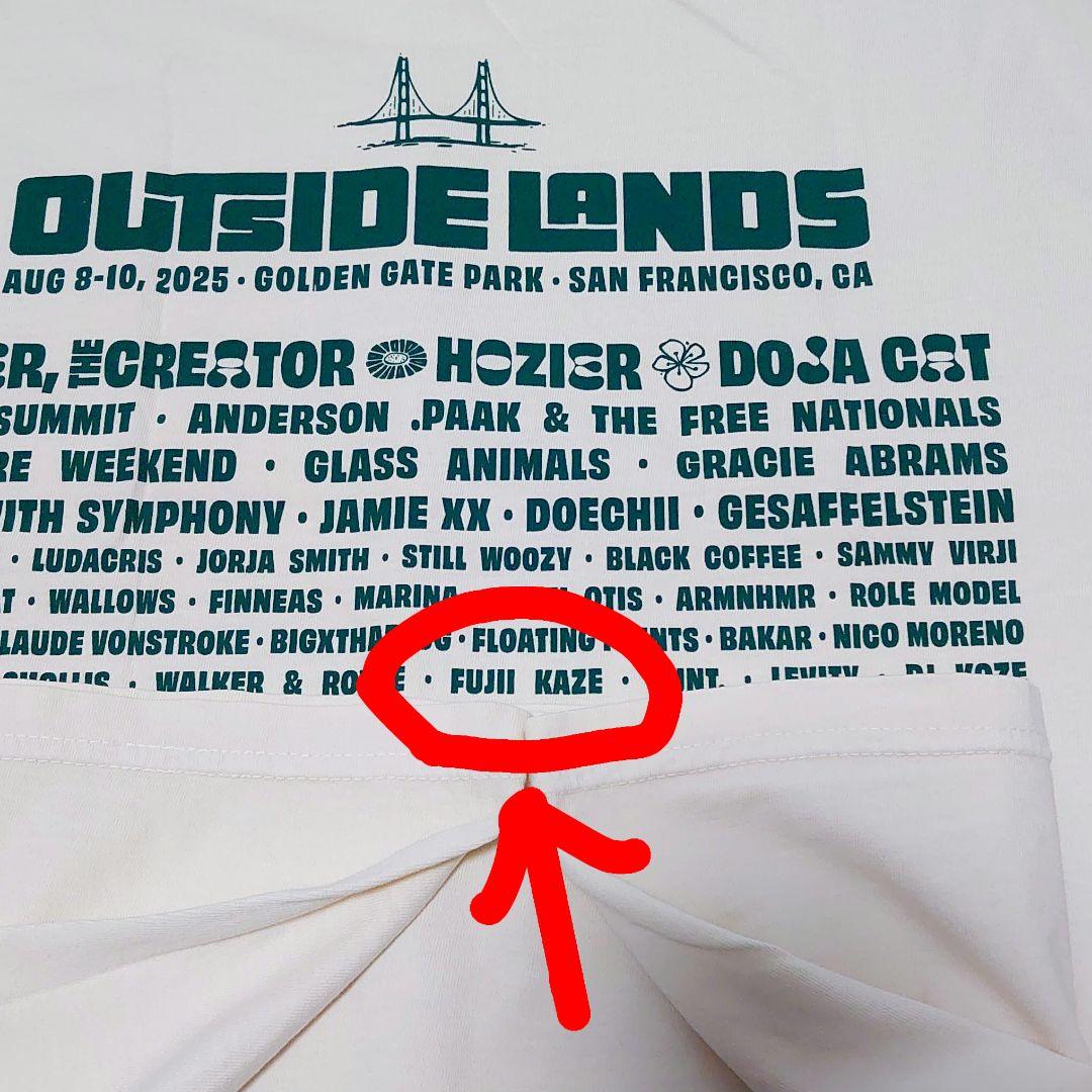 藤井風さん出演 2025年 Outside Lands ラインナップT XL