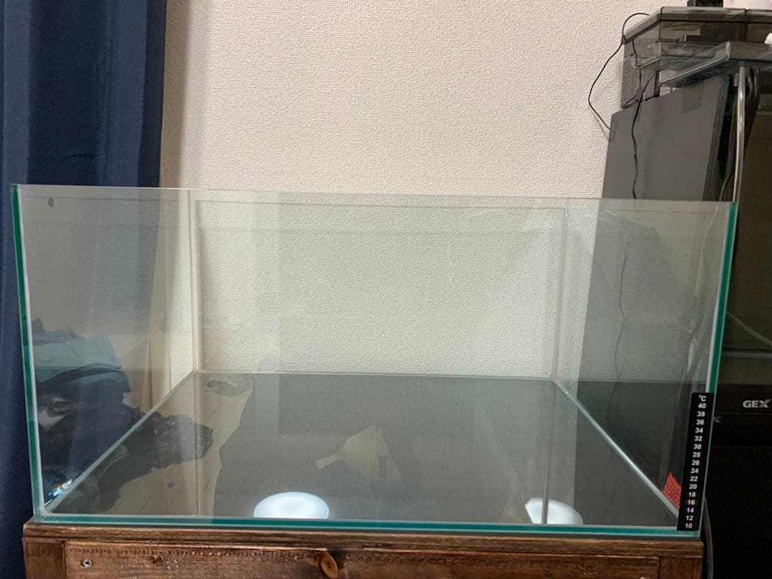 ※引き取り限定 横600奥行き450水槽、水槽台、上部フィルター付き