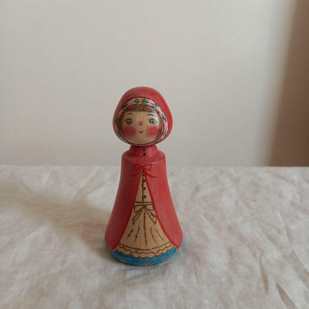 かおりこけし　　田邉香工人　赤ずきん